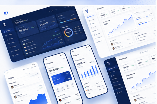Responsive finance product across desktop and mobile screens