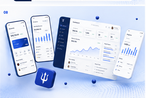 Banking and analytics interfaces across devices designed by Trinex
